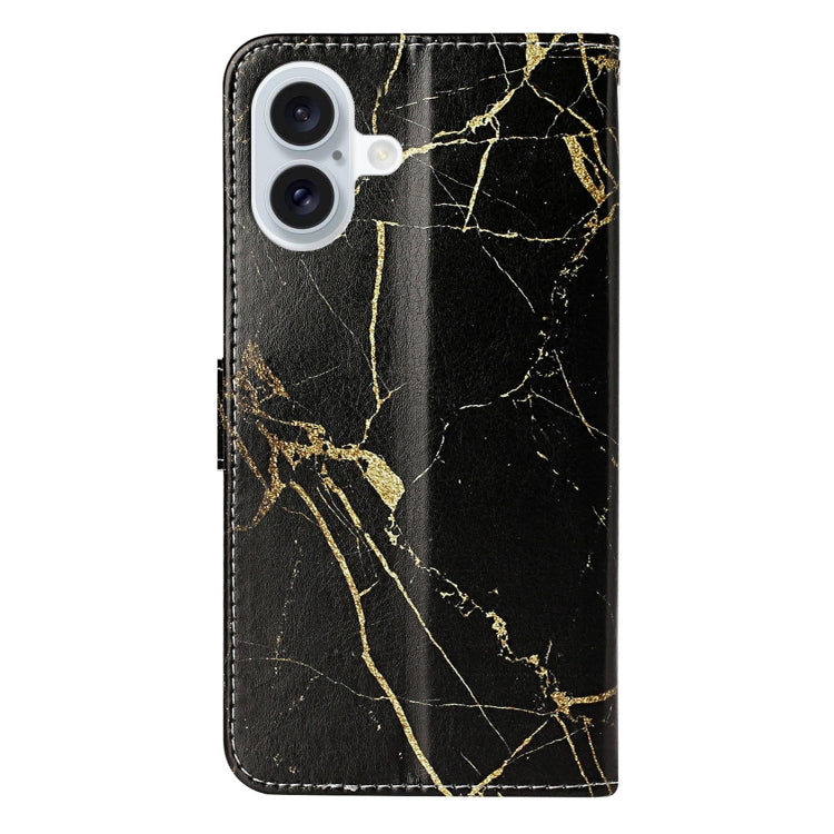 Colored Drawing Marble Pattern Leather Phone Case, For iPhone 16 Plus, For iPhone 16