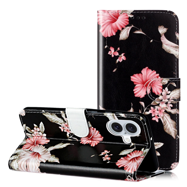 Colored Drawing Marble Pattern Leather Phone Case, For iPhone 16 Plus, For iPhone 16