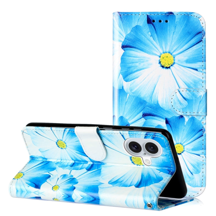 Colored Drawing Marble Pattern Leather Phone Case, For iPhone 16 Plus, For iPhone 16