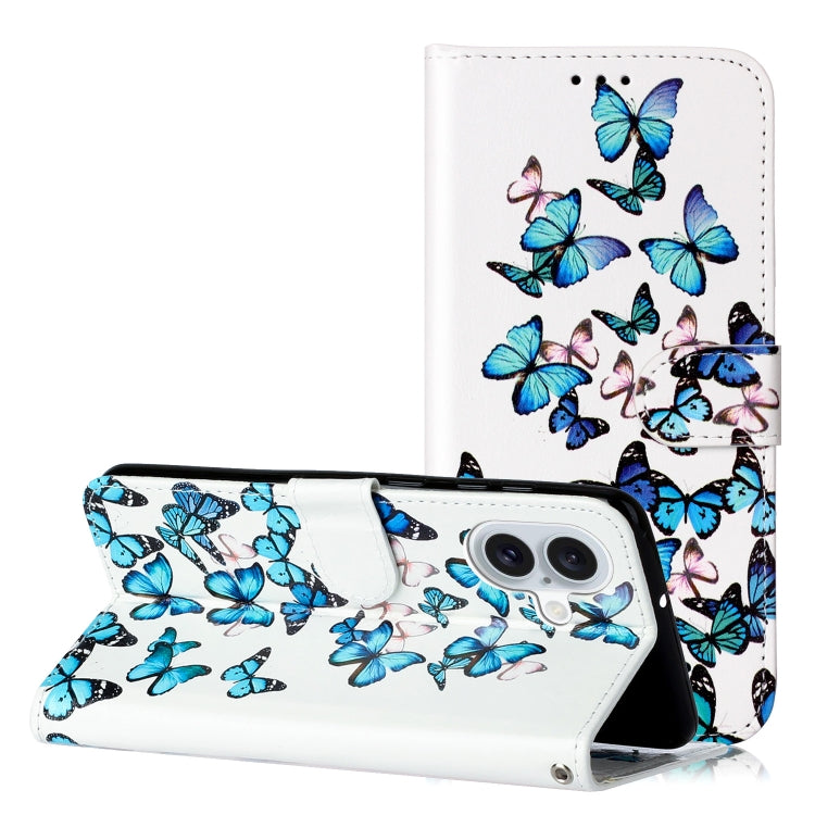 Colored Drawing Marble Pattern Leather Phone Case, For iPhone 16 Plus, For iPhone 16