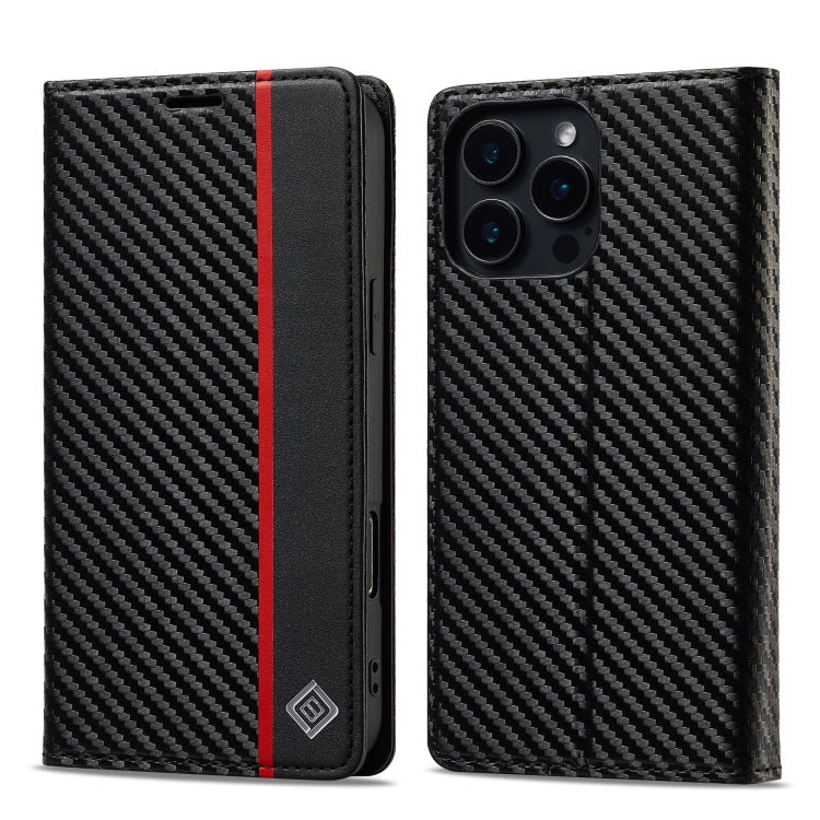 LC.IMEEKE Carbon Fiber Leather Phone Case, For iPhone 18 Pro / 17 Pro, For iPhone 18 Pro Max/17 Pro Max, For iPhone 17e / 16e, For iPhone 17, For iPhone Air, For iPhone 16 Pro Max, For iPhone 16 Pro, For iPhone 16 Plus, For iPhone 16