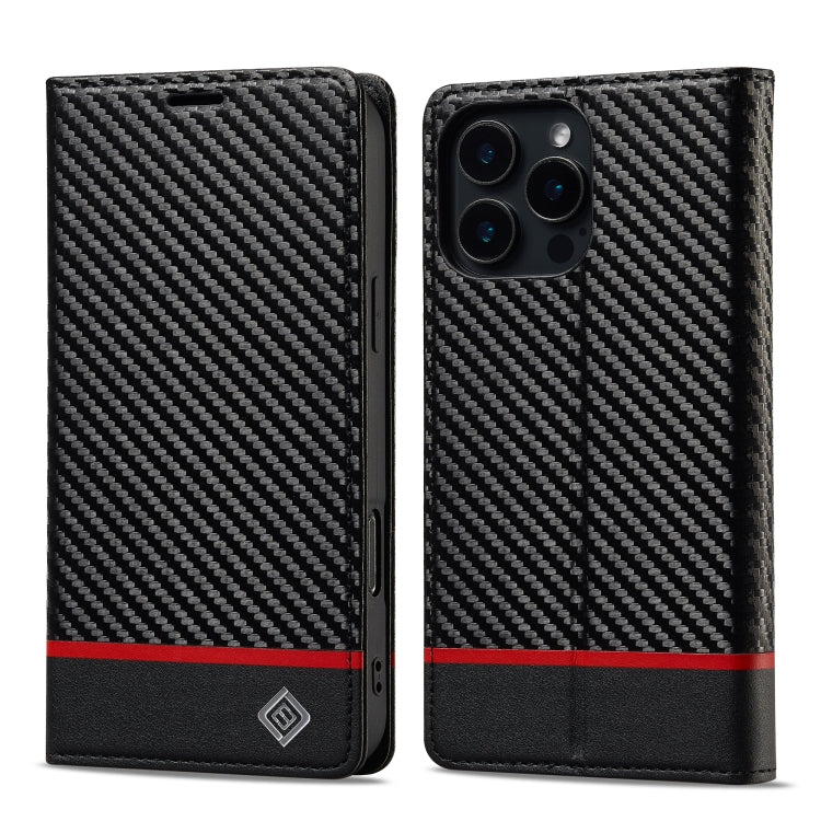 LC.IMEEKE Carbon Fiber Leather Phone Case, For iPhone 18 Pro / 17 Pro, For iPhone 18 Pro Max/17 Pro Max, For iPhone 17e / 16e, For iPhone 17, For iPhone Air, For iPhone 16 Pro Max, For iPhone 16 Pro, For iPhone 16 Plus, For iPhone 16