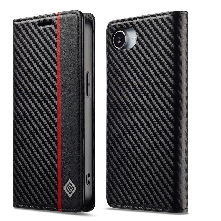 LC.IMEEKE Carbon Fiber Leather Phone Case, For iPhone 18 Pro / 17 Pro, For iPhone 18 Pro Max/17 Pro Max, For iPhone 17e / 16e, For iPhone 17, For iPhone Air, For iPhone 16 Pro Max, For iPhone 16 Pro, For iPhone 16 Plus, For iPhone 16