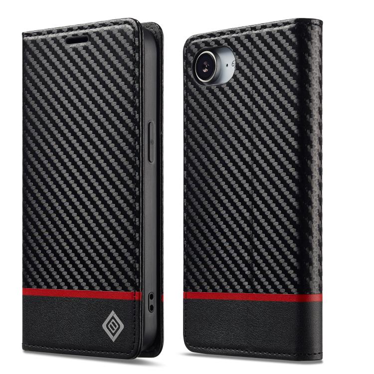LC.IMEEKE Carbon Fiber Leather Phone Case, For iPhone 18 Pro / 17 Pro, For iPhone 18 Pro Max/17 Pro Max, For iPhone 17e / 16e, For iPhone 17, For iPhone Air, For iPhone 16 Pro Max, For iPhone 16 Pro, For iPhone 16 Plus, For iPhone 16