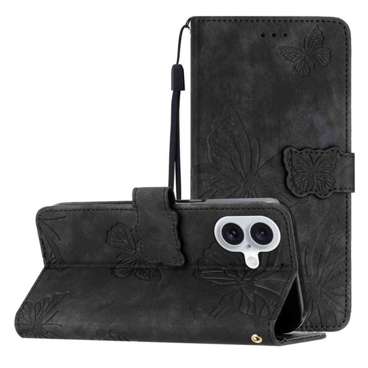 Skin-feel Embossed Butterfly Leather Phone Case, For iPhone 17 Pro Max, For iPhone 17 Pro, For iPhone 17, For iPhone 17 Air