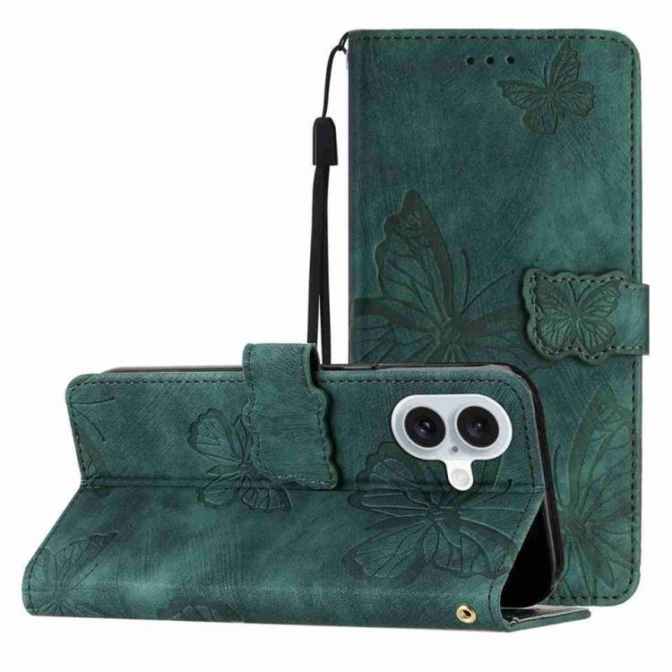 Skin-feel Embossed Butterfly Leather Phone Case, For iPhone 17 Pro Max, For iPhone 17 Pro, For iPhone 17, For iPhone 17 Air