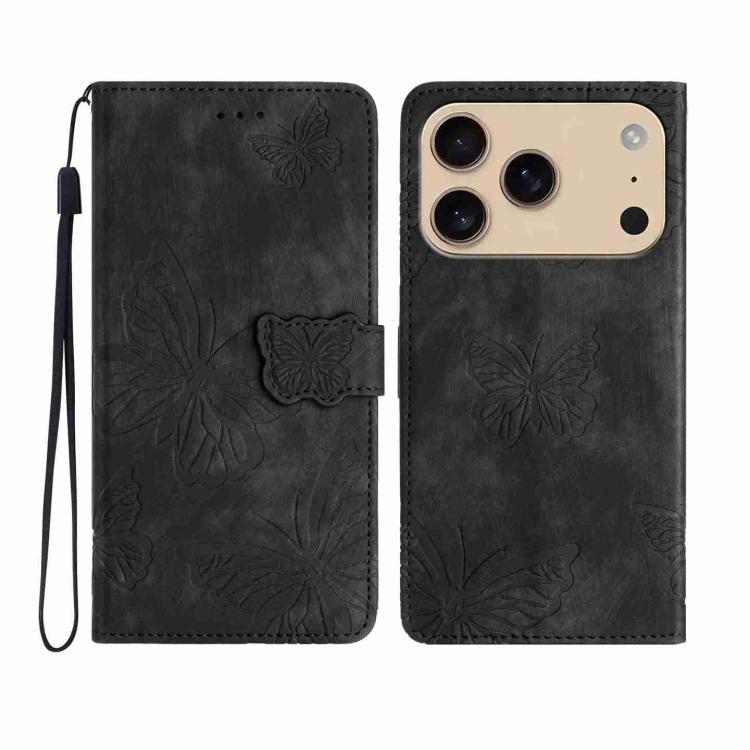 Skin-feel Embossed Butterfly Leather Phone Case, For iPhone 17 Pro Max, For iPhone 17 Pro, For iPhone 17, For iPhone 17 Air