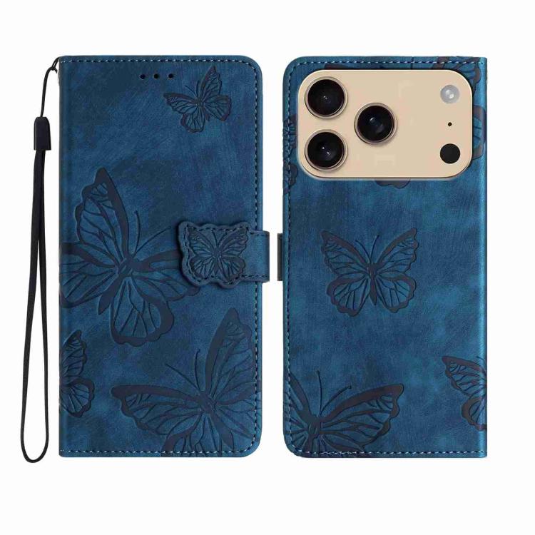 Skin-feel Embossed Butterfly Leather Phone Case, For iPhone 17 Pro Max, For iPhone 17 Pro, For iPhone 17, For iPhone 17 Air