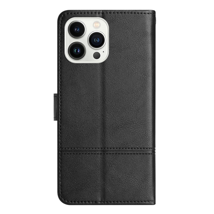 Cowhide Texture Stitching Leather Phone Case, For iPhone 16 Pro Max, For iPhone 16 Pro, For iPhone 16 Plus, For iPhone 16