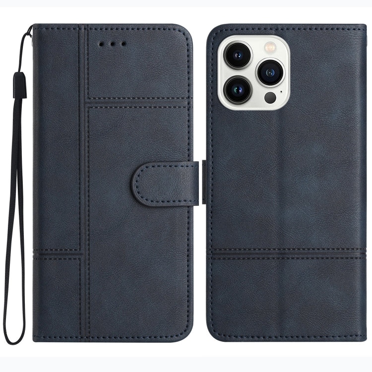 Cowhide Texture Stitching Leather Phone Case, For iPhone 16 Pro Max, For iPhone 16 Pro, For iPhone 16 Plus, For iPhone 16