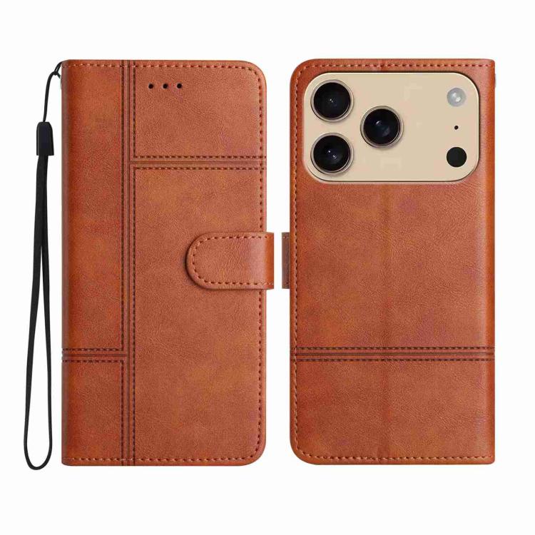 Cowhide Texture Stitching Leather Phone Case, For iPhone 17 Pro Max, For iPhone 17 Pro, For iPhone 17, For iPhone 17 Air