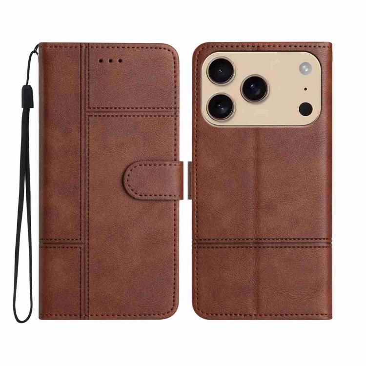 Cowhide Texture Stitching Leather Phone Case, For iPhone 17 Pro Max, For iPhone 17 Pro, For iPhone 17, For iPhone 17 Air