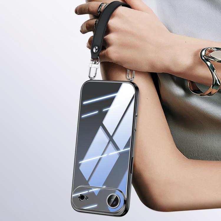 SULADA  Electroplated Clear TPU Soft Frame Phone Case with Wrist Strap, For iPhone 18 Pro, For iPhone 18 Pro Max, For iPhone 17 Pro Max, For iPhone 17 Pro, For iPhone 17, For iPhone Air, For iPhone 16 Pro Max, For iPhone 16 Pro