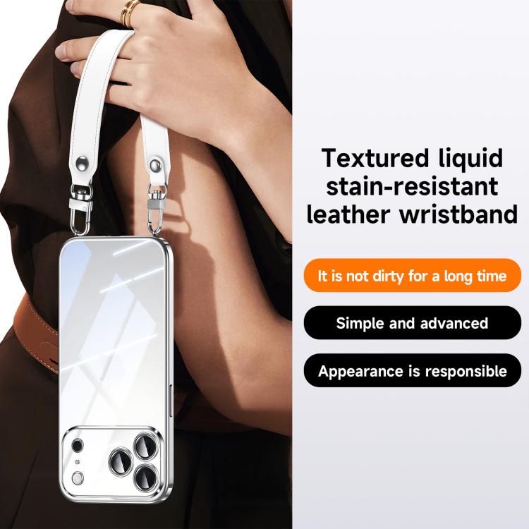 SULADA  Electroplated Clear TPU Soft Frame Phone Case with Wrist Strap, For iPhone 16 Plus, For iPhone 16, For iPhone 15 Pro Max, For iPhone 15 Pro, For iPhone 15, For iPhone 14, For iPhone 14 Pro, For iPhone 14 Pro Max