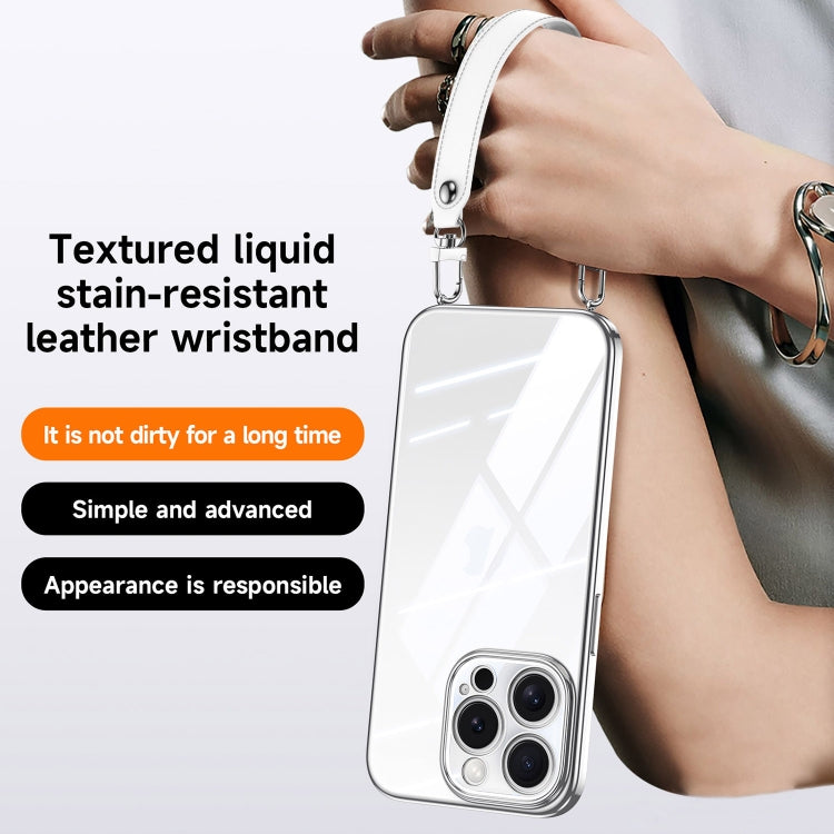 SULADA  Electroplated Clear TPU Soft Frame Phone Case with Wrist Strap, For iPhone 16 Pro Max, For iPhone 16 Pro, For iPhone 16 Plus, For iPhone 16, For iPhone 15 Pro Max, For iPhone 15 Pro, For iPhone 15, For iPhone 14