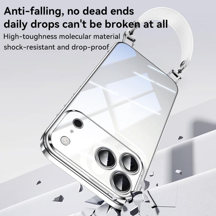 SULADA  Electroplated Clear TPU Soft Frame Phone Case with Wrist Strap, For iPhone 16 Plus, For iPhone 16, For iPhone 15 Pro Max, For iPhone 15 Pro, For iPhone 15, For iPhone 14, For iPhone 14 Pro, For iPhone 14 Pro Max