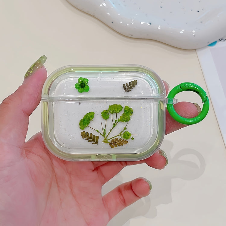 Glitter Starry Epoxy Dried Flowers Earbuds Box TPU Case