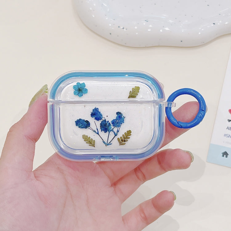 Glitter Starry Epoxy Dried Flowers Earbuds Box TPU Case, For AirPods 3, For AirPods Pro