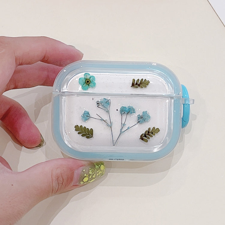 Glitter Starry Epoxy Dried Flowers Earbuds Box TPU Case