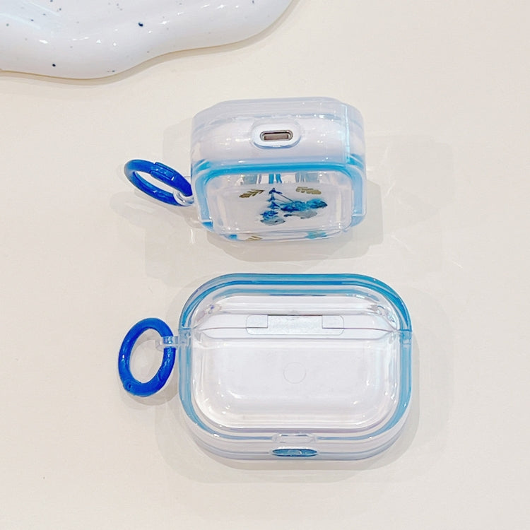 Glitter Starry Epoxy Dried Flowers Earbuds Box TPU Case, For AirPods 3, For AirPods Pro