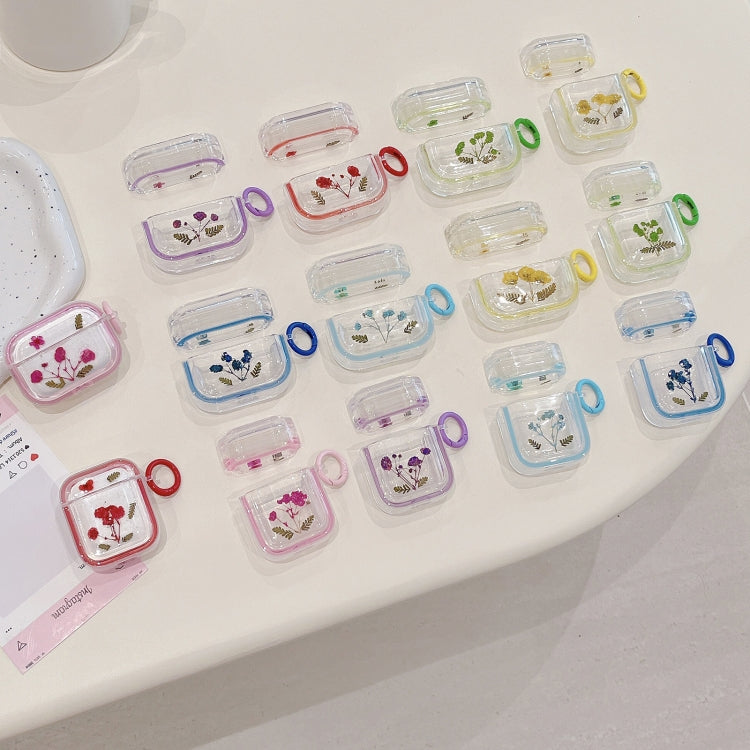 Glitter Starry Epoxy Dried Flowers Earbuds Box TPU Case, For AirPods 3, For AirPods Pro