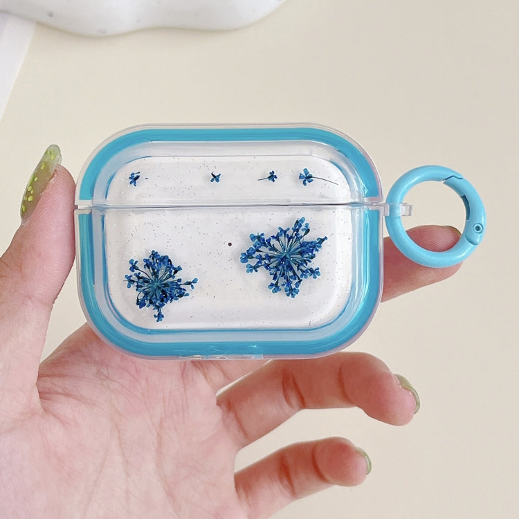 Glitter Snowflake Epoxy Dried Flowers Earbuds Box TPU Case