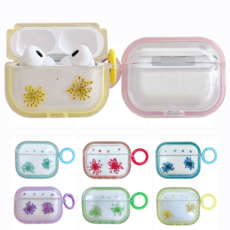 Glitter Snowflake Epoxy Dried Flowers Earbuds Box TPU Case