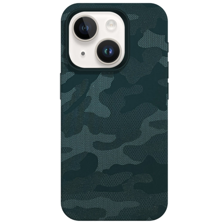 Camouflage Ice Feel Texture MagSafe PU Hybrid PC Phone Case, For iPhone 15, For iPhone 14