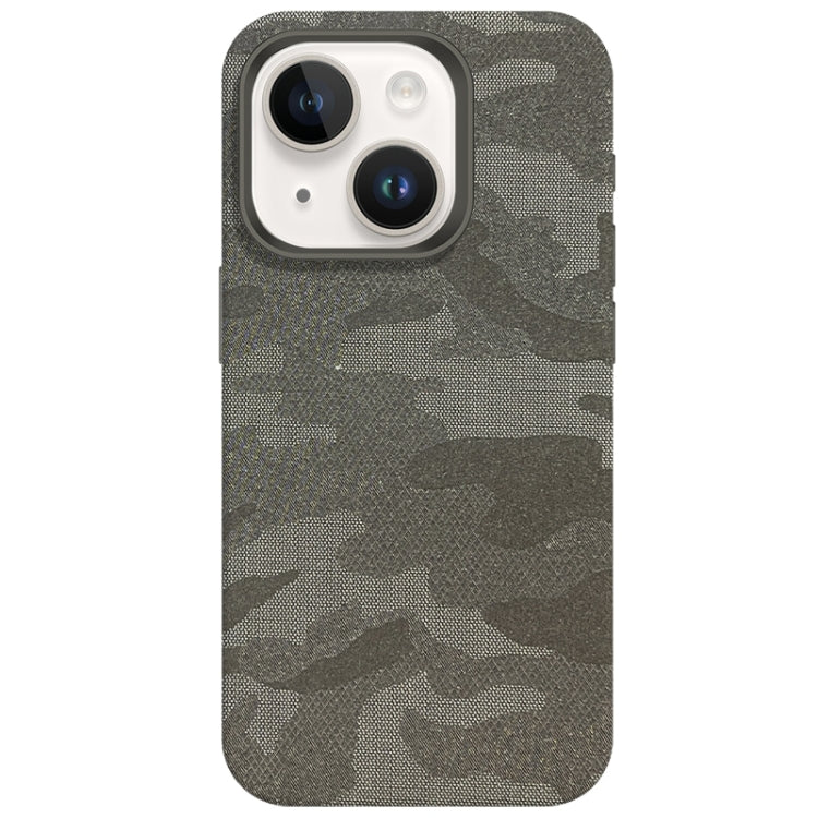 Camouflage Ice Feel Texture MagSafe PU Hybrid PC Phone Case, For iPhone 15, For iPhone 14
