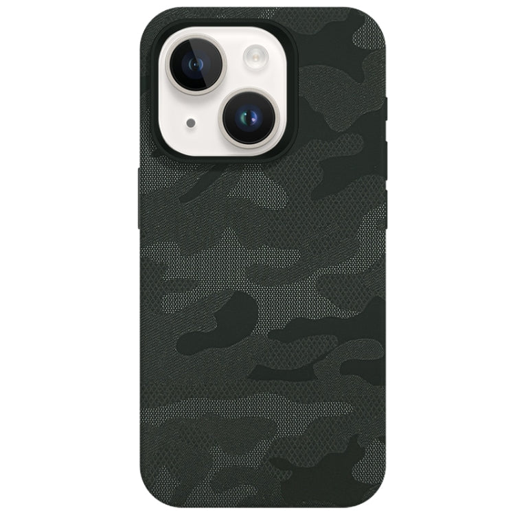 Camouflage Ice Feel Texture MagSafe PU Hybrid PC Phone Case, For iPhone 15, For iPhone 14