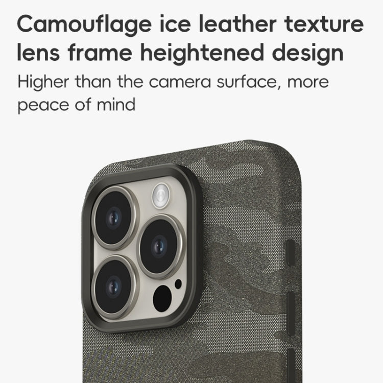 Camouflage Ice Feel Texture MagSafe PU Hybrid PC Phone Case, For iPhone 13, For iPhone 12