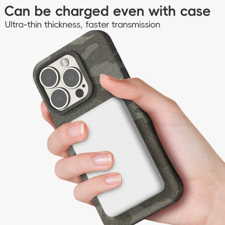 Camouflage Ice Feel Texture MagSafe PU Hybrid PC Phone Case, For iPhone 15, For iPhone 14