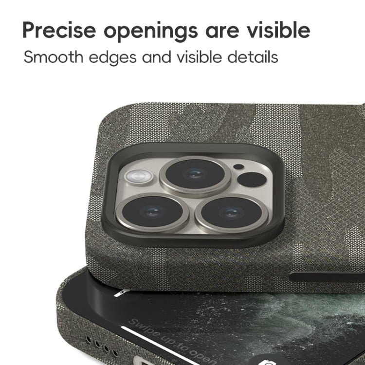 Camouflage Ice Feel Texture MagSafe PU Hybrid PC Phone Case, For iPhone 15 Pro Max, For iPhone 15 Pro