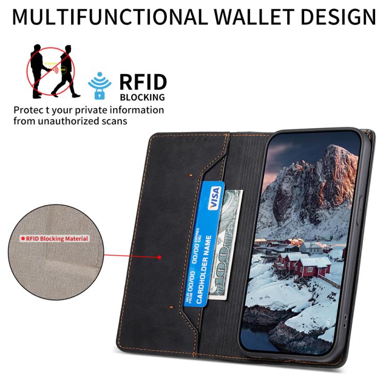 Business Solid Color Magnetic RFID Leather Phone Case, For iPhone Air, For iPhone 16 Pro Max, For iPhone 16 Pro, For iPhone 16 Plus
