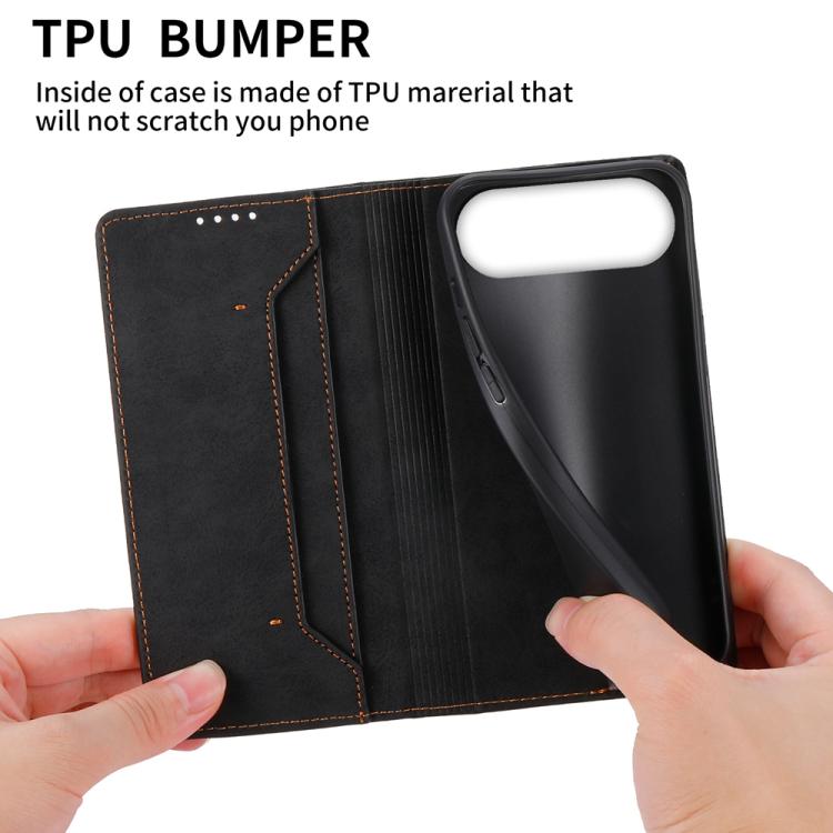 Business Solid Color Magnetic RFID Leather Phone Case, For iPhone Air, For iPhone 16 Pro Max, For iPhone 16 Pro, For iPhone 16 Plus