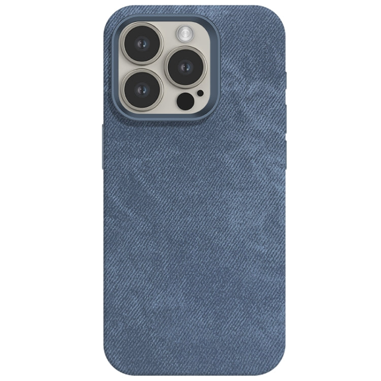 Skin Feel Denim Leather MagSafe Phone Case, For iPhone 15 Pro Max, For iPhone 15 Pro