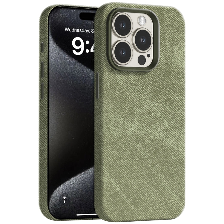 Skin Feel Denim Leather MagSafe Phone Case, For iPhone 15 Pro Max, For iPhone 15 Pro