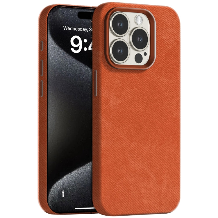 Skin Feel Denim Leather MagSafe Phone Case, For iPhone 15 Pro Max, For iPhone 15 Pro