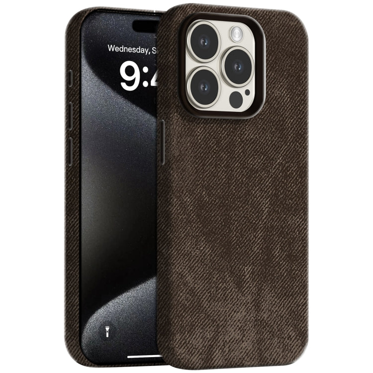 Skin Feel Denim Leather MagSafe Phone Case, For iPhone 15 Pro Max, For iPhone 15 Pro