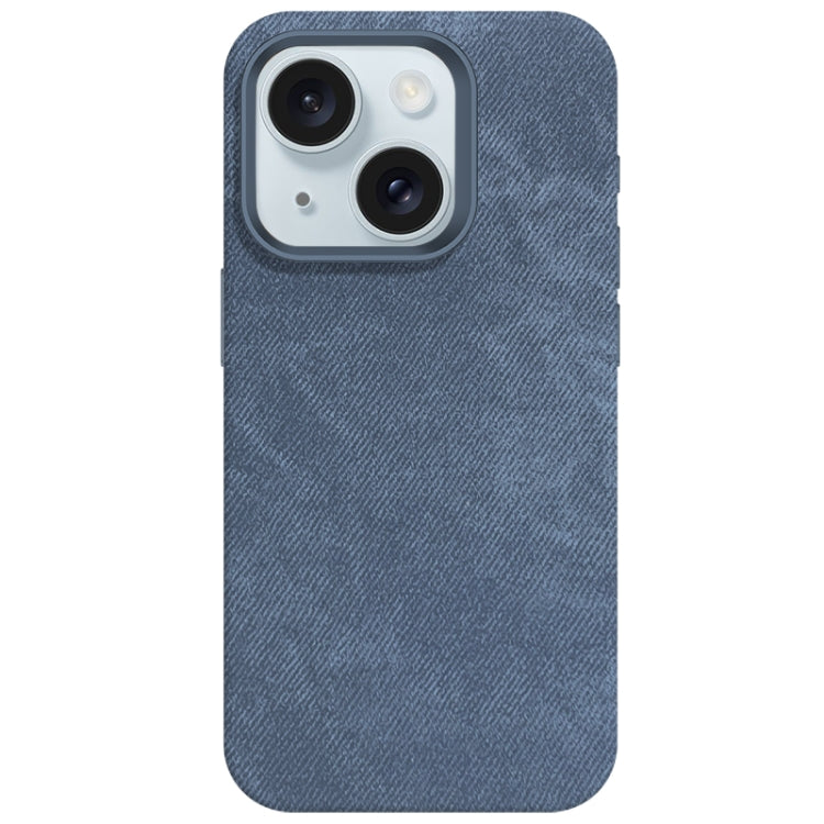 Skin Feel Denim Leather MagSafe Phone Case, For iPhone 15, For iPhone 14