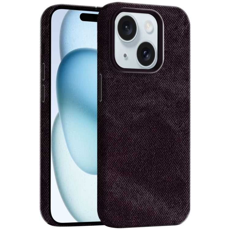 Skin Feel Denim Leather MagSafe Phone Case, For iPhone 15, For iPhone 14