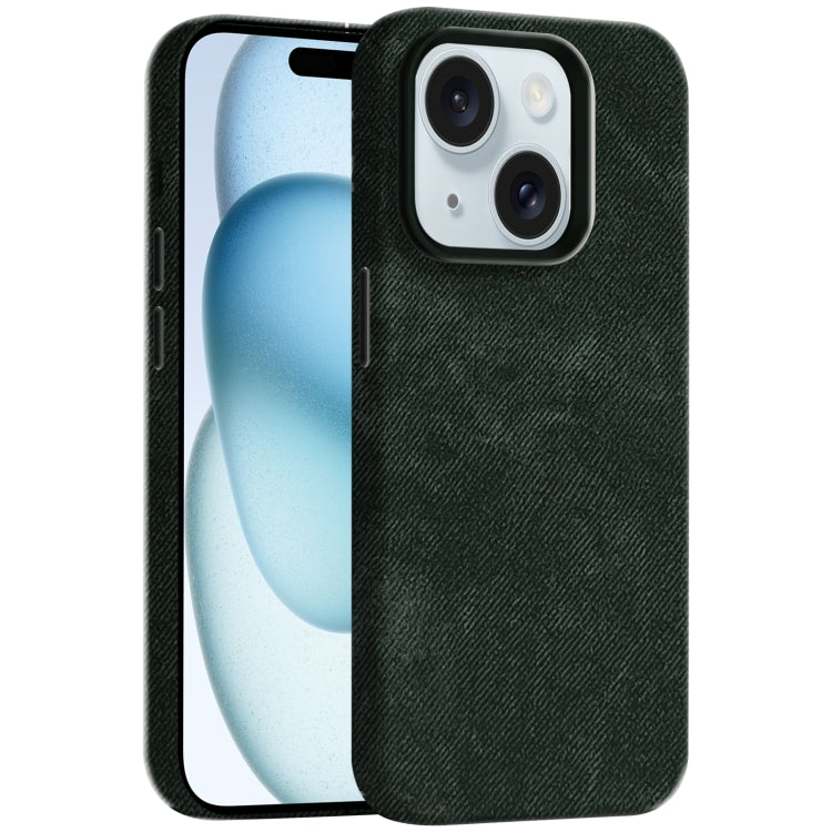 Skin Feel Denim Leather MagSafe Phone Case, For iPhone 15, For iPhone 14