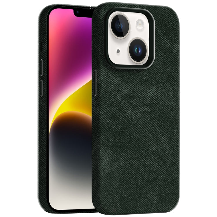 Skin Feel Denim Leather MagSafe Phone Case, For iPhone 15, For iPhone 14