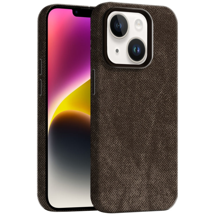 Skin Feel Denim Leather MagSafe Phone Case, For iPhone 15, For iPhone 14