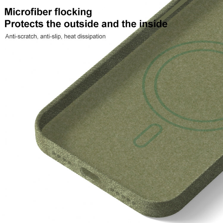 Skin Feel Denim Leather MagSafe Phone Case, For iPhone 15 Pro Max, For iPhone 15 Pro