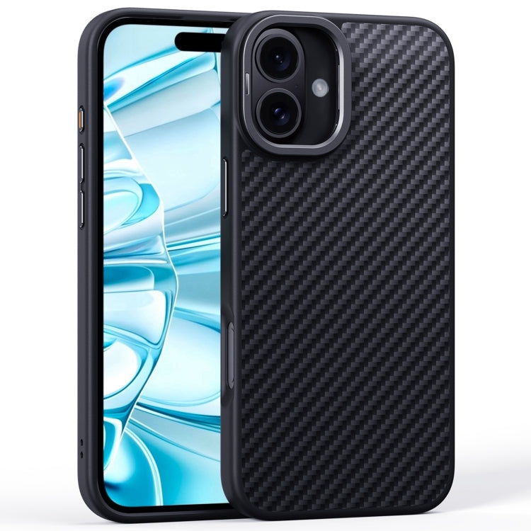 Carbon Fiber Kevlar Lens Holder MagSafe Magnetic Phone Case, For iPhone 16 Pro Max, For iPhone 16 Plus, For iPhone 16