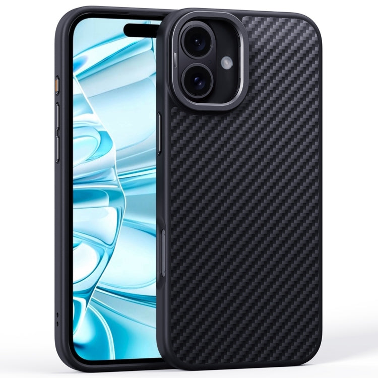 Carbon Fiber Kevlar Lens Holder MagSafe Magnetic Phone Case, For iPhone 16 Pro Max, For iPhone 16 Plus, For iPhone 16