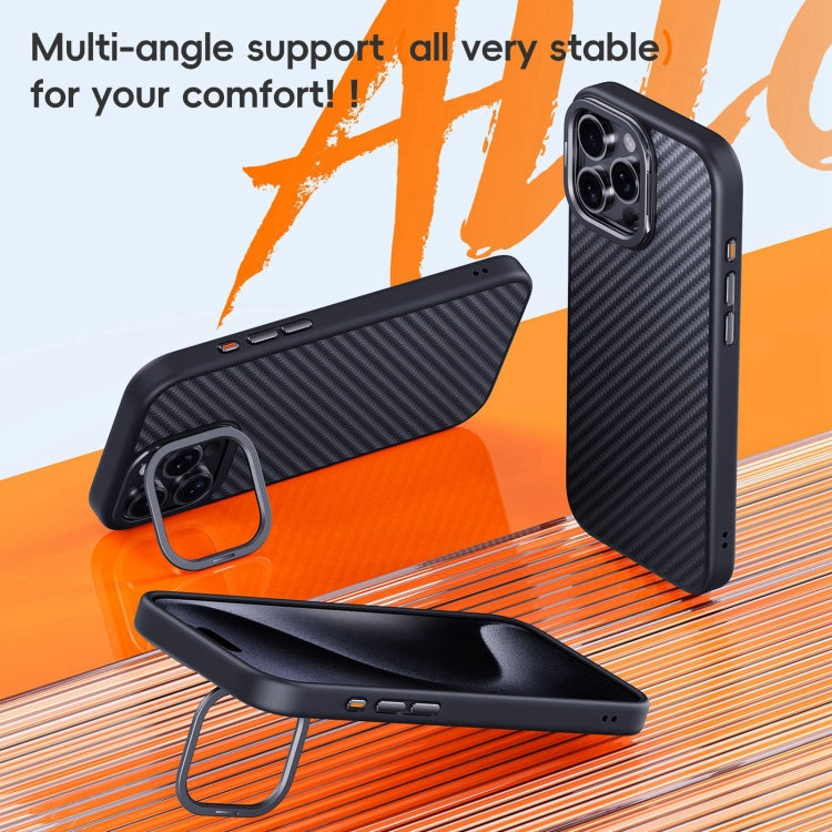 Carbon Fiber Kevlar Lens Holder MagSafe Magnetic Phone Case, For iPhone 16 Pro Max, For iPhone 16 Plus, For iPhone 16
