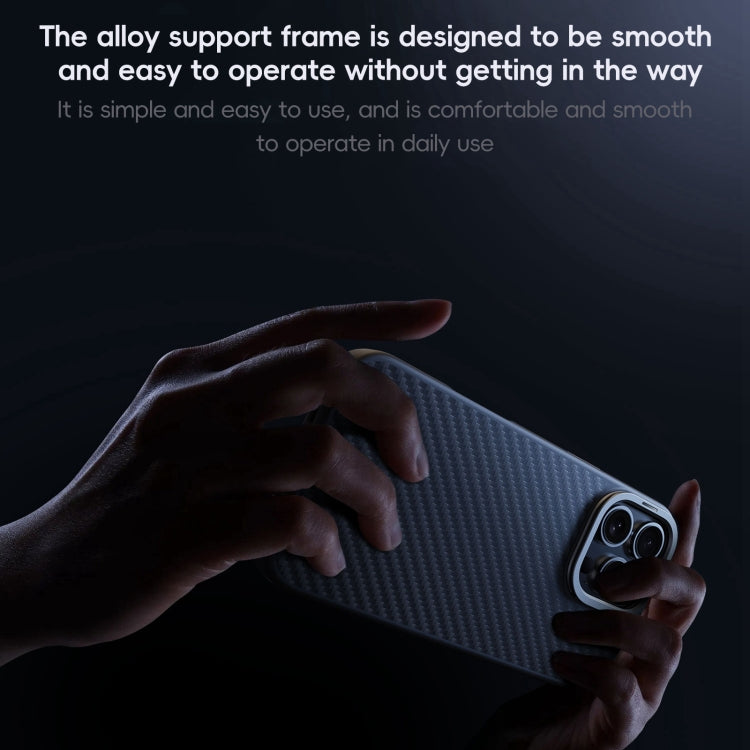 Carbon Fiber Kevlar Lens Holder MagSafe Magnetic Phone Case, For iPhone 16 Pro Max, For iPhone 16 Plus, For iPhone 16