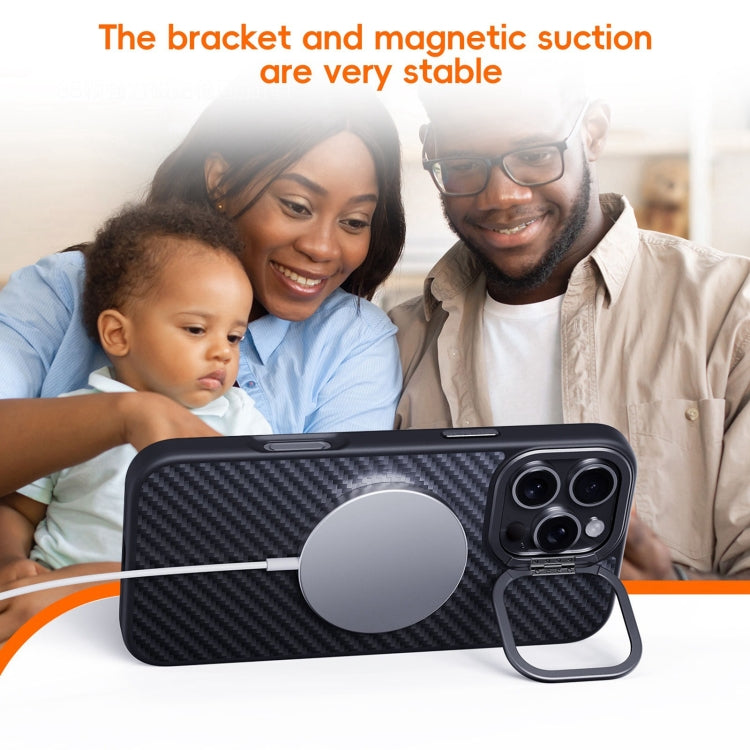 Étui magnétique pour téléphone MagSafe avec support d'objectif en fibre de carbone et Kevlar